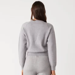 MONROW Soft Knit Raglan Sweater HEATHERGREY Cheap